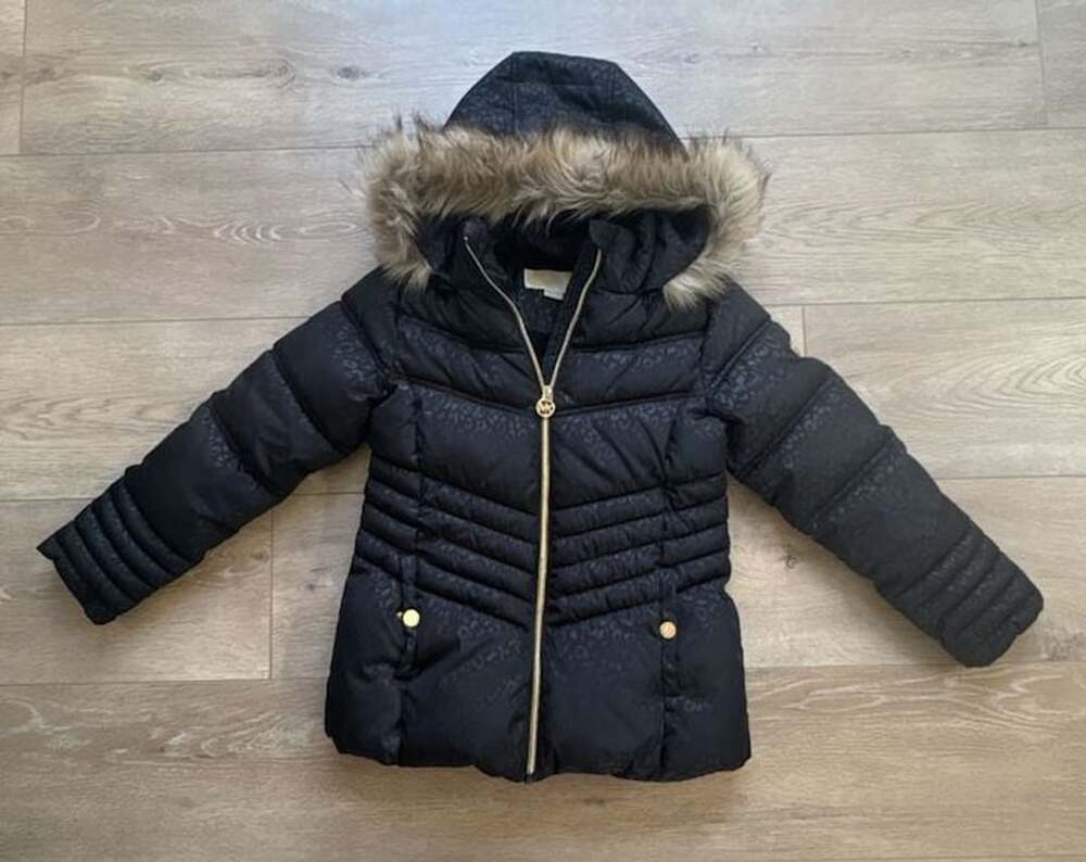 Michael Kors Girls Black Faux Fur Hooded Puffer Jacket